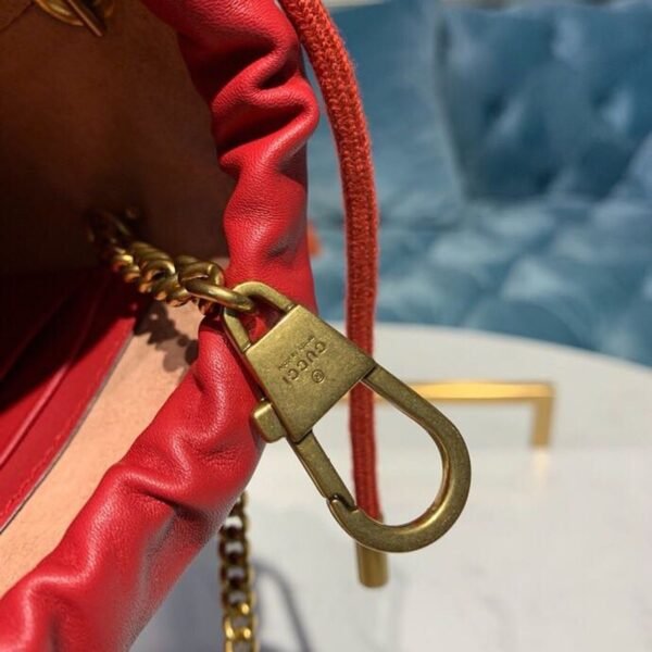 gg Marmont Mini Bucket Bag Hibiscus Red Matelass¨¦ Chevron For Women 6in/13cm gg 575163