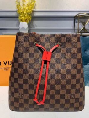 LV Neo Noe BB Bucket Bag 26cm Damier Ebene Canvas Spring/Summer Collection N40214, Cherry Berry