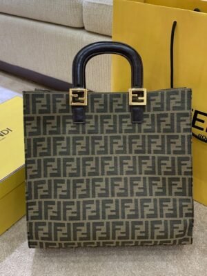 FI Medium Vintage Totebag Bag 13.8in/35cm Brown For Women FF