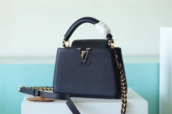 95ec9495 LV Capucines Mini Taurillon Black For Women, Shoulder And Crossbody Bags 21cm/8.3in LV