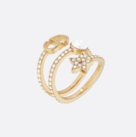 18K CD Star Pearl Ring