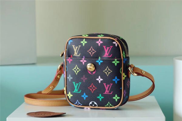 LV Rift Bag Monogram Multicolore Canvas Black For Women, Women¡¯s Handbags, Shoulder And crossbody Bags 5.7in/13.5cm LV