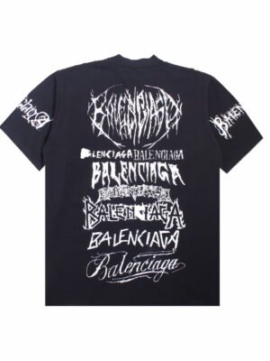 Balenciaga Multi-Logo T-Shirt (Black)