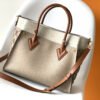 9860f319-1 LV On My Side MM Tote Bag Monogram Tufting On Nappa Softy For Women, Shoulder Bags 12in/31cm Galet Grey LV M53825