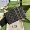 gg Dionysus gg Mini Chain Bag Black And Ivory gg Denim Jacquard For Women 8in/20cm 401231