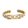 18K CD Crystal Open Cuff Bracelet