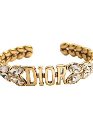 18K CD Crystal Open Cuff Bracelet