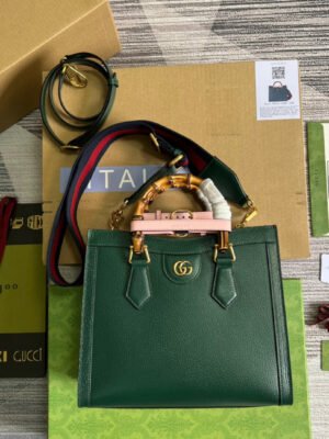 gg Diana Small Tote Bag Green For Women, Women’s Bags 11in/27cm gg ?