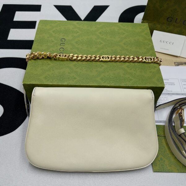 gg Blondie Shoulder Bag White For Women, Women’s Bags 11in/28cm gg 699268 UXX0G 9022