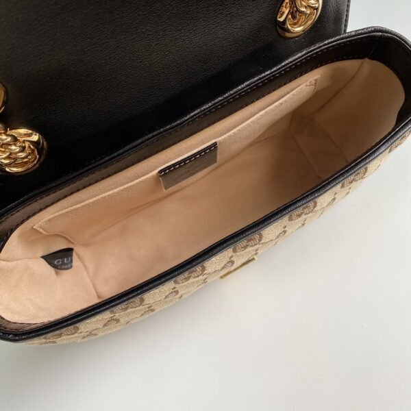 gg Marmont Matelass¨¦ Mini Bag Beige/Ebony Diagonal Matelass¨¦ Original gg Canvas For Women  8.5in/22cm 446744