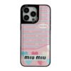 Miu Green & Pink Leather iPhone Case