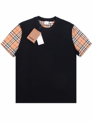 Burberry Check Sleeve T-Shirt (Black)
