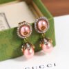 18K Double G Flower Pearl Earrings