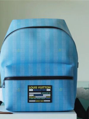 LV Discovery Backpack Damier Stripes Canvas Gradient Blue For Men, Bags 40cm LV M59913