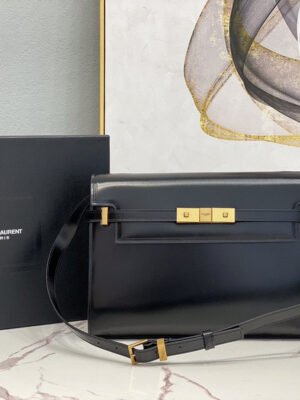 YSSL Manhattan Shoulder Bag In Box Black For Women 11.4in/29cm YSL 5792710SX0W1000