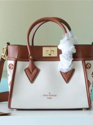 LV On My Side PM Bag Monogram Flower For Women 25cm/9.8 Inches Caramel Brown LV M59905