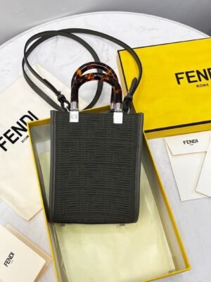 FI Mini Sunshine Shopper Black For Women, Handbags, Shoulder And CrossBody Bags 7.1in/18cm FF 8BS051