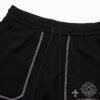 CHROME HEARTS WHITE EMBROIDERY SHORTS BLACK