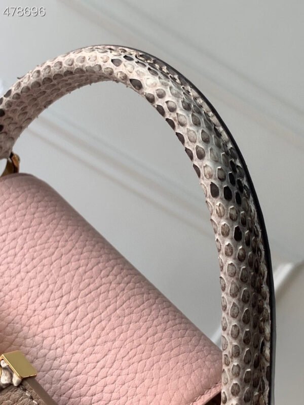 LV Capucines BB Taurillon And Python Taupe Brown/Eau De Rose Pink For Women,  Shoulder And Crossbody Bags 10.4in/27cm LV M57539