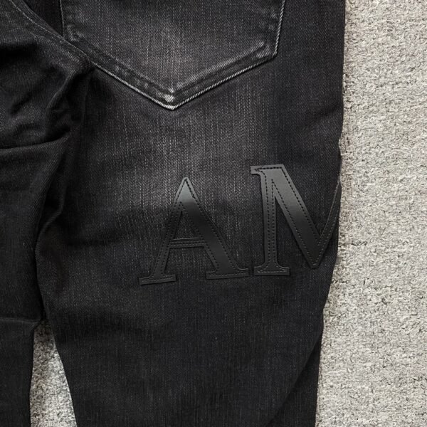 AMIRI CORE APPLIQUE BLACK LEATHER JEANS