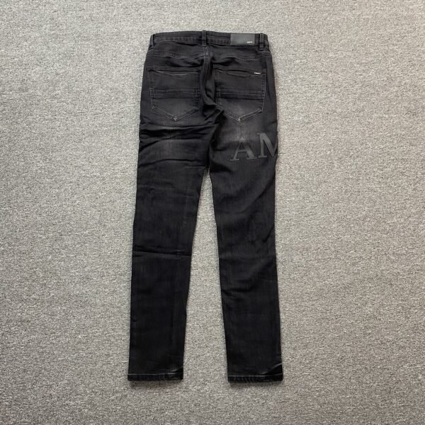 AMIRI CORE APPLIQUE BLACK LEATHER JEANS