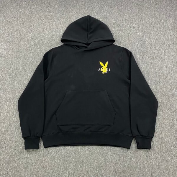 AMIRI PLAYBOY LOGO HOODIE BLACK YELLOW
