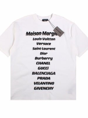 BALENCIAGA DESIGNER NAMES T-SHIRT WHITE