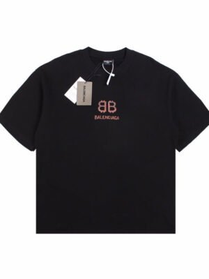 BALENCIAGA DOUBLE B LOGO T-SHIRT BLACK