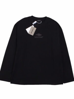BALENCIAGA LOGO LONG SLEEVE SHIRT BLACK