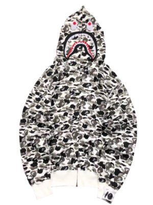 BAPE ABC CAMO SHARK FULL ZIP HOODIE GREY