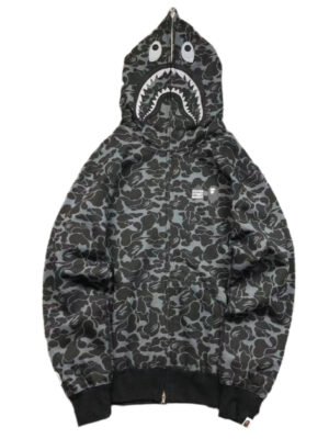 BAPE x DOVER STREET MARKET SPECIAL CAMO SHARK FULL ZIP HOODIE BLACK