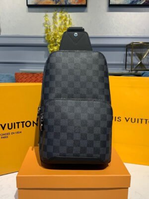LV Avenue Sling Bag 32cm Damier Graphite Canvas Spring/Summer Collection M41719, Black