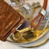 Alligator Print Celine iPhone Case With Card Holder And Strap Brown -EYP241415