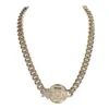 18K CC Rhinestone Star Chain Necklace