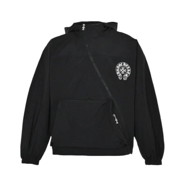 CHROME HEARTS ASYMMETRICAL ZIP HOODIE BLACK