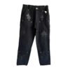 CHROME HEARTS BLACK DOUBLE KNEE CARPENTER JEANS