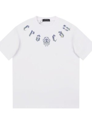 CHROME HEARTS GLITTER GRAPHIC T-SHIRT WHITE