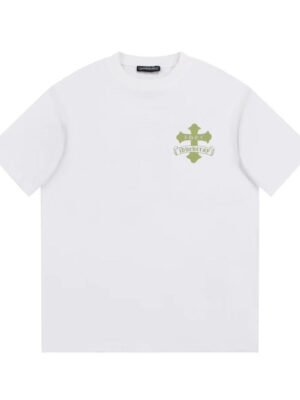 CHROME HEARTS GOLDEN CROSS LOGO T-SHIRT WHITE