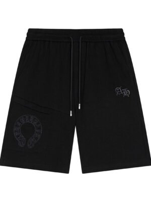 CHROME HEARTS HORSE SHOE LOGO SHORTS BLACK