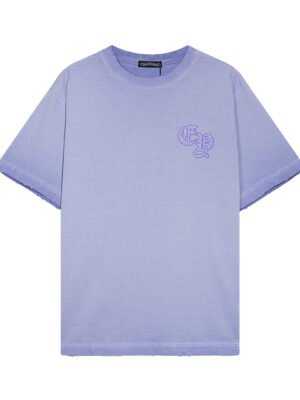 CHROME HEARTS HORSE SHOE LOGO T-SHIRT WASHED LIGHT BLUE