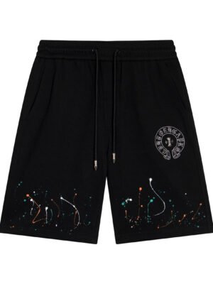 CHROME HEARTS PAINT DRIP SHORTS BLACK