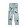 CHROME HEARTS SEX EMBROIDERED JEANS BLUE