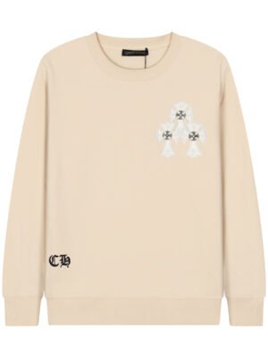 CHROME HEARTS WHITE CROSS PATCH SWEATSHIRT BEIGE