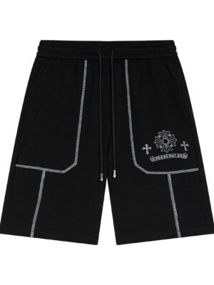 CHROME HEARTS WHITE EMBROIDERY SHORTS BLACK