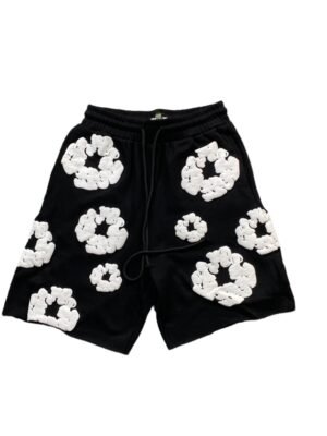 DENIM TEARS COTTON WREATH SHORTS BLACK