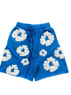 DENIM TEARS COTTON WREATH SHORTS AZURE BLUE