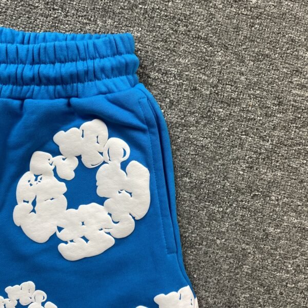 DENIM TEARS COTTON WREATH SHORTS AZURE BLUE