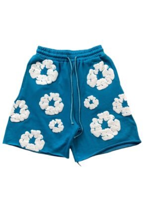 DENIM TEARS COTTON WREATH SHORTS CERULEAN