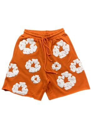 DENIM TEARS COTTON WREATH SHORTS ORANGE