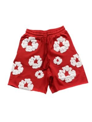 DENIM TEARS COTTON WREATH SHORTS RED